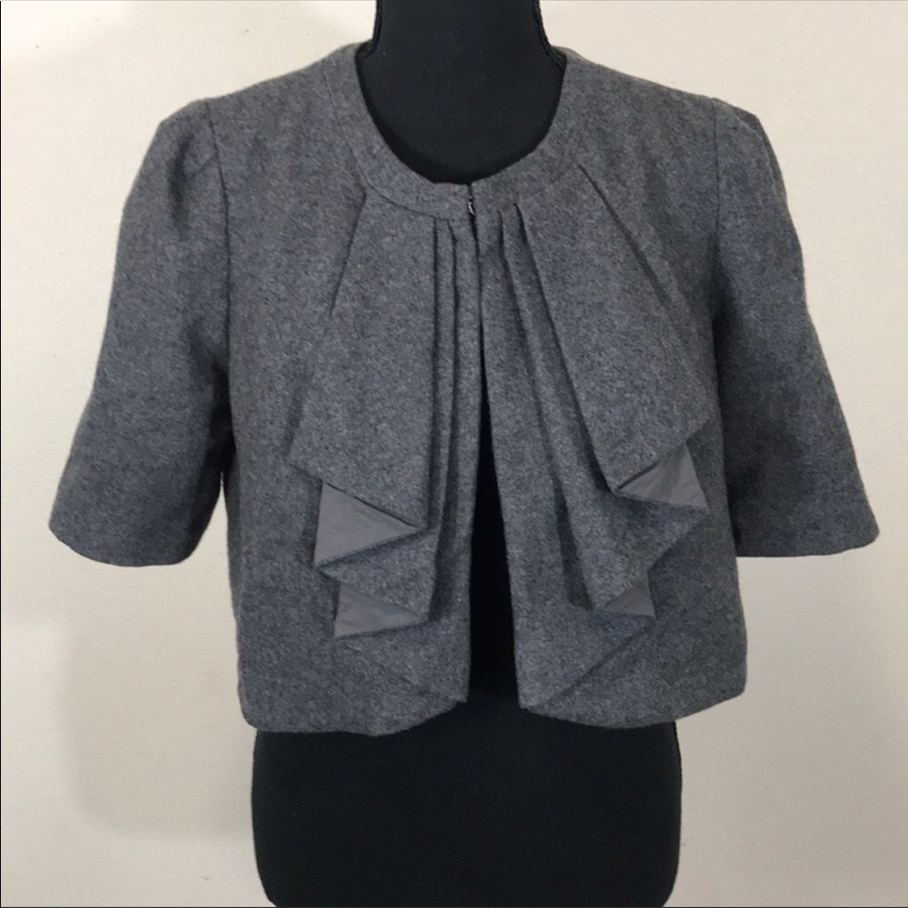 Anthro Elevenses cropped wool blend jacket. Sz 4